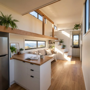 Storage-packed tiny house provides spacious family friendly layout