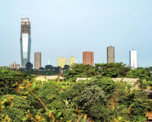 Africa's tallest tower rises with a mask-inspired design