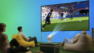 Portable projector brings Roku TV streaming straight out of the box