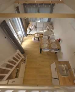 Extra-wide tiny house provides apartment-like living for two