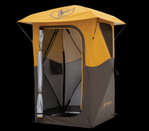 Collapsible outhouse springs from pack to poop in under 2 minutes
