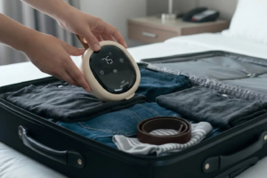 Packable device gets the wrinkles out of clothes in minutes
